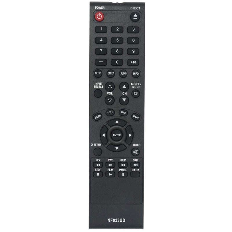 AULCMEET NF033UD Replace Remote Control Compatible with Sylvania Emerson TV DVD LD190SS1 LD190EM2 LD260EM2 LD320EM2 A9DF1UH LD190SS2 LD195SSX LD320SS1 LD320SS2 LD320SSX LD370SSX LD190EM1 - Image 1